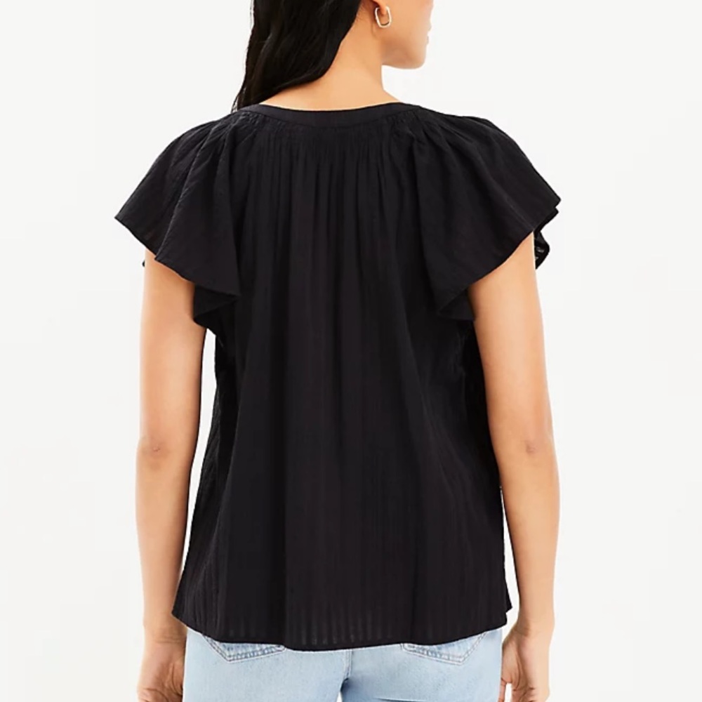 Loft Flutter Sleeve Button Top - image 3